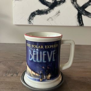 The Polar Express BELIEVE 3D Raised Ceramic Hot Chocolate Coffee Tea Mug Cup.